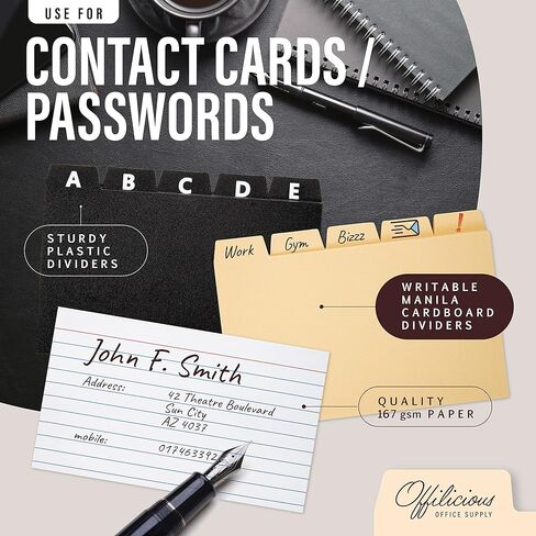 مربع حامل بطاقة الفهرس 3x5 - منظم بطاقات العمل المتميز لبطاقات الفلاش والبطاقات المطلقة والوصفات - علبة صناديق الوصفة مع فواصل وعلامات بطاقات الفهرس البلاستيكي in Kuwait