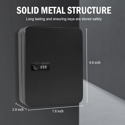 28 Key Cabinet Steel Security Lock Box with Combination Lock, Locking Key Organizer, Key Management Key Storage Lock Box with Code, Comes with Key Hooks & Tags Key Lab in Kuwait
