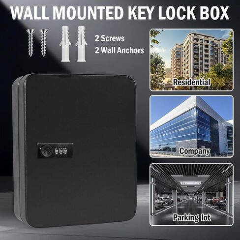 28 Key Cabinet Steel Security Lock Box with Combination Lock, Locking Key Organizer, Key Management Key Storage Lock Box with Code, Comes with Key Hooks & Tags Key Lab in Kuwait
