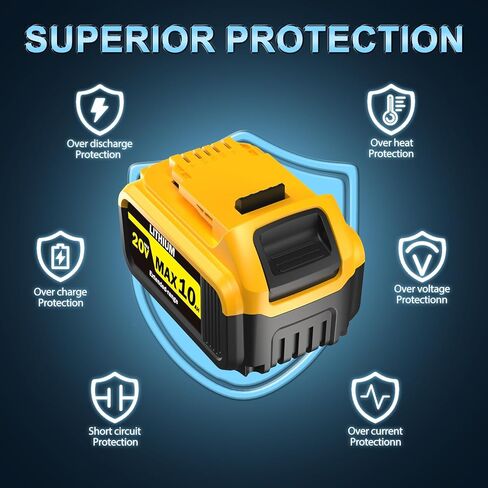 بطارية بديلة 8000 مللي أمبير في الساعة بطارية ليثيوم أيون لأدوات بطارية DeWalt 20V Max-متوافقة مع DCB200/DCB201/DCB206/DCB207 in Kuwait