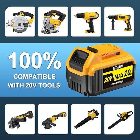 بطارية بديلة 8000 مللي أمبير في الساعة بطارية ليثيوم أيون لأدوات بطارية DeWalt 20V Max-متوافقة مع DCB200/DCB201/DCB206/DCB207 in Kuwait