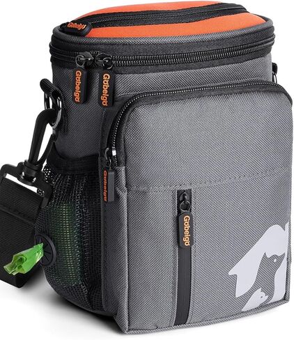 gebebeigo 【8 كوب】 حقيبة علاج الكلب 【3 طرق لارتداء حقيبة علاج للتدريب والمشي ، موزع حقيبة أنبوب مدمج ، هاتف كبير صديق (رمادي وبرتقالي) in Kuwait