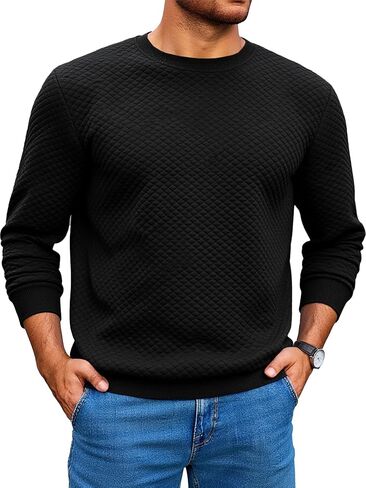 Runcati Mens Crewneck Sweatshirts مبطن الماس محكم السحب طويل الأكمام الطويلة in Saudi Arabia