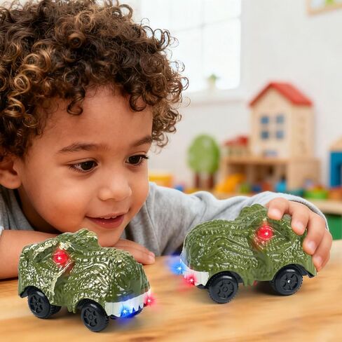 Dinosaur Track Toys for Kids - Best Birthday Gifts for 3 4 5 6 7 Year Old Boys, Flexible Race Car Track Set with Light & Sound, Create a Dino World Adventure in Saudi Arabia