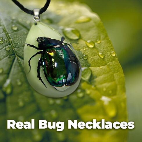 Handmade Resin Necklaces For Women Men Bug Necklace Glow In The Dark Necklaces Cool Pendant Necklaces For Men Weird Insect Necklace Braided Leather Necklace For Men Waterproof Woven Wax Rope Necklaces in Kuwait