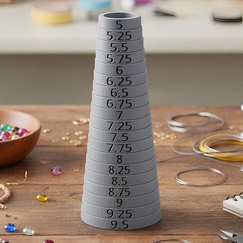 Bracelet Sizer Mandrel Round Quarter Sizes (Grey) in Kuwait