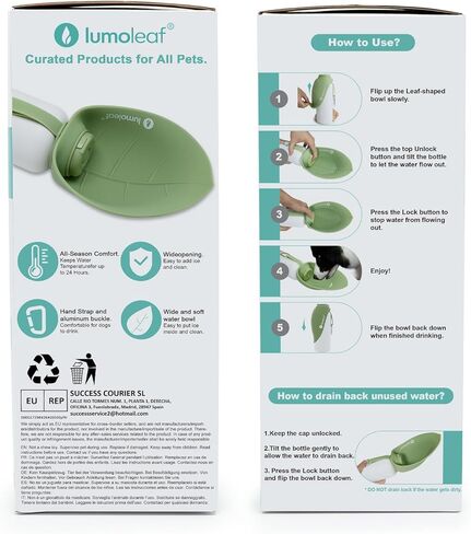 Lumoleaf معزول الكلب زجاجة مياه ماء 27 أوقية من الفولاذ المقاوم للصدأ - حافظ على الماء بارد أو دافئ ، وعاء مياه حيوان أليف محمولة للسفر ، ودليل تسرب على نطاق واسع لسهولة ملء الجليد وتنظيفه مياه الحيوانات الأليفة in Kuwait