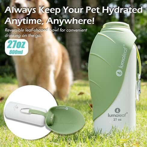 Lumoleaf معزول الكلب زجاجة مياه ماء 27 أوقية من الفولاذ المقاوم للصدأ - حافظ على الماء بارد أو دافئ ، وعاء مياه حيوان أليف محمولة للسفر ، ودليل تسرب على نطاق واسع لسهولة ملء الجليد وتنظيفه مياه الحيوانات الأليفة in Kuwait