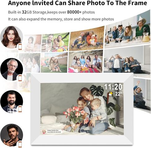 Frameo 15.6 Inch Digital Picture Frame WiFi, Large Digital Photo Frame 1920x1080 IPS HD Touchscreen, 32GB Storage Share Photos/Videos, Tabletop&Wall-Mounted, Wedding, Birthday, Gifts for Loved Ones in Kuwait