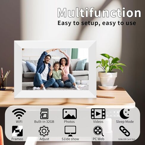 Frameo 15.6 Inch Digital Picture Frame WiFi, Large Digital Photo Frame 1920x1080 IPS HD Touchscreen, 32GB Storage Share Photos/Videos, Tabletop&Wall-Mounted, Wedding, Birthday, Gifts for Loved Ones in Kuwait