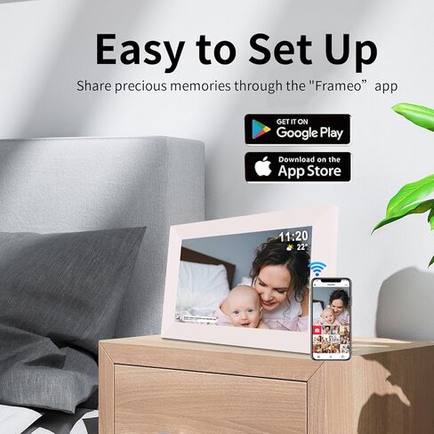 Frameo 15.6 Inch Digital Picture Frame WiFi, Large Digital Photo Frame 1920x1080 IPS HD Touchscreen, 32GB Storage Share Photos/Videos, Tabletop&Wall-Mounted, Wedding, Birthday, Gifts for Loved Ones in Kuwait