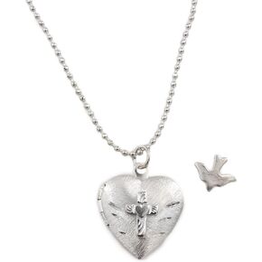 Elysian Gift Shop Heart Shaped Locket Necklace - Promise Prayer for Girls