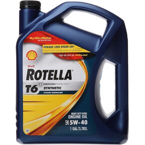 Shell Rotella 550019921-3PK T6 Full Synthetic Heavy Duty Engine Oil 5W-40, 1 Gallon, Pack of 3