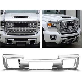 ECOTRIC Front Bumper Skid Plate Panel Lower Cover Compatible with 2015-2019 GMC Sierra 2500/3500 HD 4 Door Replace for GM1053103C 23178964 23178780 Silvery