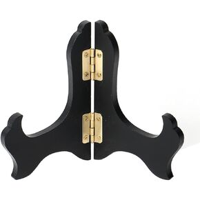 MIUPOO Wooden Display Stand,Black Wooden Photo Holder Stand, Displays Picture Frames, Decorative Plates,Desktop ornaments and Artwork Display Stand,4 Inches
