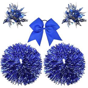 Redvigh Cheerleading Pom Poms Cheerleader Wristband and Large Cheerleader Hair Bow for Girl Plastic Cheering Squad Supplies Cheering Props