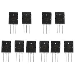 O Transistor Kit, 5 Pair High Power 2sc5200 Power Amplifier Transistor Socket General Purpose Transistors for General Electronics Replacement Transistor Assortment Kit