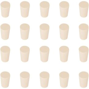 StonyLab Solid Rubber Stoppers, 20-Pack 0# White Tapered Lab Seal Rubber Stoppers