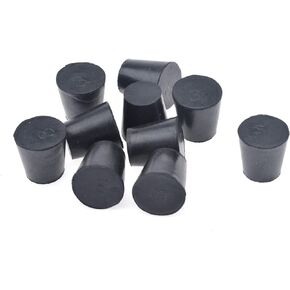 Coshar Rubber Stoppers- 12 Assorted Sizes (#000-10), 1 Each Per Size, Black