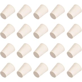 uxcell White Tapered Shaped Solid Rubber Stopper for Lab Tube Stopper Size 00 20Pcs