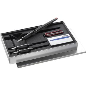 Lamy joy AL black calligraphy fountain pen set - fountain pen with 3 different nibs (1.1/1.5/1.9 mm) - calligraphy pen with ribbon nib & ergonomic grip - incl. 5 T 10 blue ink cartridges in Saudi Arabia