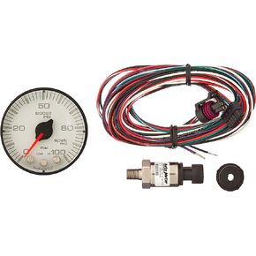 AUTO METER Gauge Boost 2 1/16" 100Psi Stepper Motor W/Peak & Warn White/Black Spek-Pro