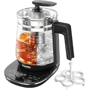 Hot Tea Maker Glass Electric Kettle with Infuser and Temperature Control,1.5L Stainless Steel 1200W Rapid Boiling,Programmable Control for your Favorite Teas and Coffee,Black in Kuwait
