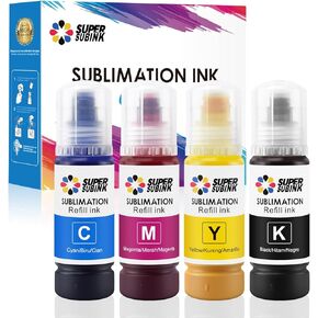 Sublimation Ink for Epson 2800 ET2803 ET2850 ET2720 ET2760 ET4800 ET15000 Heat Press Transfer Ink (Auto-Fill Anti-UV ICC-Free)