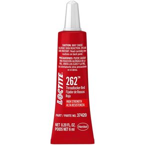 LOCTITE 262 Threadlocker for Automotive: High-Strength, Oil Tolerant, High-Temp, Anaerobic, Permanent, Works on all Metals | Red, 6 ml Tube (PN: 37420 - 487231)