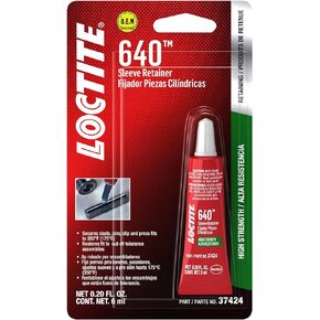 LOCTITE 640 High-Strength Sleeve Retainer, High-Temperature, High-Stength, Anaerobic Adhesive, For Large Diameter Components, Active Metals | Green, 6 ml Tube (PN: 487235)