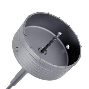 6-1/8 inch (155mm) Concrete Hole Saw with 220mm SDS Plus Shank Connecting Rod, GRIXLEN SDS Plus Hole Saw,Cement Hole Saw for Cement Brick Concrete Stone Wall (6-1/8 inch (155mm))