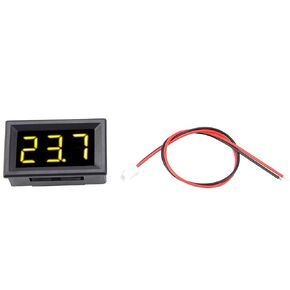 Voltmeter 0.56inch Two Wire DC 2.5-30V Digital LED Display Voltage Meter for 12V 24V Battery Motorcycle Electric Car (Font Backlight Color Yellow)