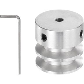 HARFINGTON V-Type Pulley 6mm Bore 30mm Outer Dia Single Groove Aluminum Alloy for 6mm PU Round Belt Motor Shaft Drilling Machine with Installations