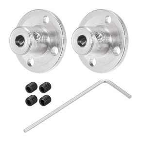 MECCANIXITY 2pcs 6.35mm Flange Coupling Connector, Shaft Axis Fittings for DIY RC Model Motors, with 4pcs Fastening Screw 1pcs M1.5 Hex Wrench