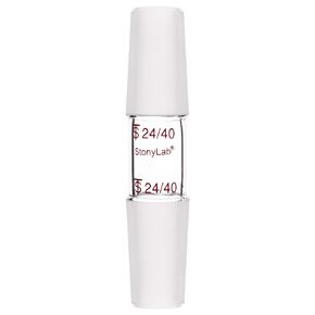 stonylab Glass 24/40 Straight Laboratory Adapter, Borosilicate Glass 30 mm Between Two 24/40 Ground Inner Standard Taper Joints for Laboratory Lab Supply (30 mm)