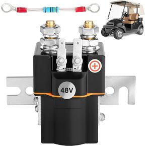 10L0L Golf Cart 48V Solenoid Assembly for Golf Cart Club Car DS (1995 Up) Precedent (2000 Up) 4 Terminals with Solenoid Resistor Replace Part 101908701 101494