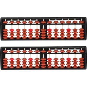 Toddmomy Abacus Soroban 13 Digits Rods 2pcs Japanese Chinese Calculator Abacus Educational Tools Abacus Counting Tool for Kids Adults