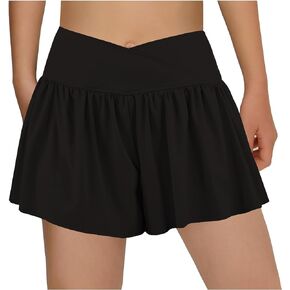 تنورة تنس رياضية من MORFORU للنساء مع جيوب 2 في 1 تنورة جري عالية الخصر متقاطعة من الألياف اللدنة للتمرين in Kuwait