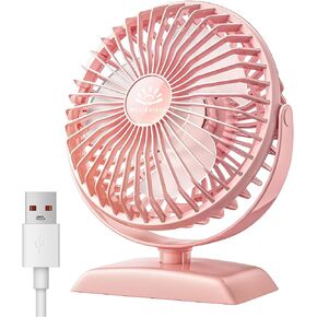 USB Desk Fan, Mini Fan but Powerful, Portable USB Fan with 3 Speeds, Quiet Table Personal Fan, 360°Rotate Coolness, Small Table Fan for Home,Office, Bedroom, Desktop,Travel, USB Powered, Purple