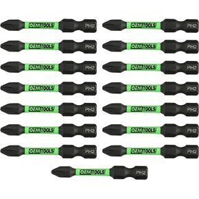 OEMTOOLS 26521 15 PK Extended Phillips #2 Impact Bit Set, Precision Engineered for Automotive Work, Magnetic Head for Easy Screw Management, Head-Treated Steel Construction