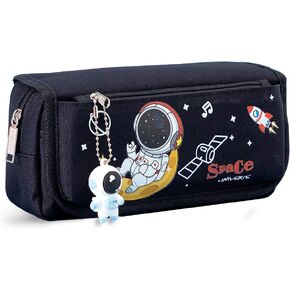 مقلمة BAUBLE CROWN للأولاد، حافظة أقلام كرتونية ذات سعة كبيرة للفتيات، حامل أقلام لطلاب المدارس، صندوق تخزين للأطفال مع قلادة رائد فضاء (أزرق، طبقتان) in Kuwait