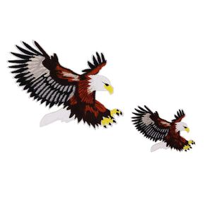 Bald Eagles American flag Embroidered Iron On Patches Patriotic Emblem 2 Pieces Set