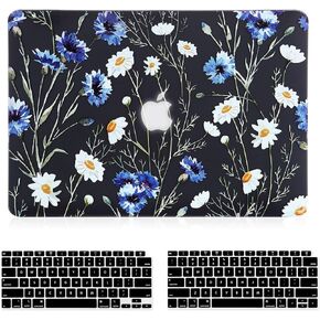 Case for MacBook Air 13 inch M1 A2337 A2179 A1932 2022-2018 Release, 3D Effect Matte Clear See Through Hard Cover&Keyboard Cover Compatible Air 13.3 with Retina Display Touch ID, Green Plants
