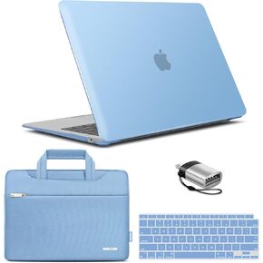 IBENZER Compatible with New MacBook Air 13 inch Case 2022 2021 2020 M1 A2337 A2179 A1932, Hard Shell Case & Sleeve & Keyboard Cover & Type C for Mac Air 13 with Touch ID, Wine Red, MAT13-WR+3