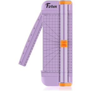 Firbon Purple A5 Paper Cutter, Straight Small Paper Trimmer with Side Ruler for Scrapbooking Craft, Paper, Coupon, Label, Cardstock
