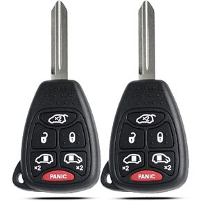 Key Fob Keyless Entry Fits for Chrysler Town & Country Dodge Grand Caravan 2004 2005 2006 2007 Remote Control Replacement 05183683AA M3N5WY72XX 46Chip 315MHz 6 Button Head Fob Key (Set of 2)