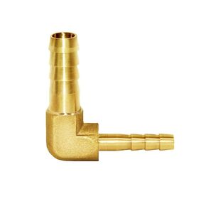 Joywayus Reducer Elbow 3/16" to 1/4" Reducing Hose Barb 90 Degree L Right Angle Brass Fitting Water/Fuel/Air