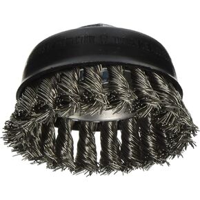 BOSCH WB504 3-Inch Cup Brush, Knotted, Stainless Steel, 5/8-Inch x 11 Thread Arbor