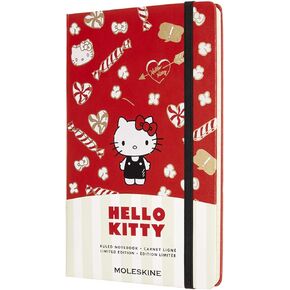 モレスキン(Moleskine) Moleskin LEHK04QP060 Hello Kitty Notebook, Hard Cover, Large Size, Width 5.1 x Height 8.3 inches (13 x 21 cm), Ruled, Red
