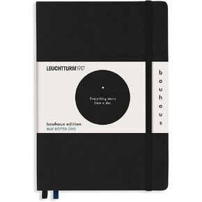 LEUCHTTURM1917 - Dotted Hardcover Notebook Medium A5 Bauhaus Special Edition 251 Numbered Pages for Writing and Journaling (Red)